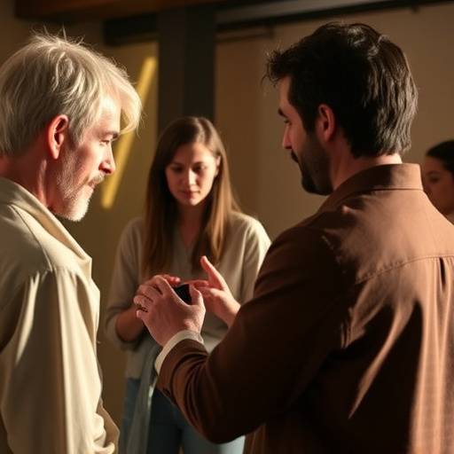 Actors rehearsing for an upcoming audition