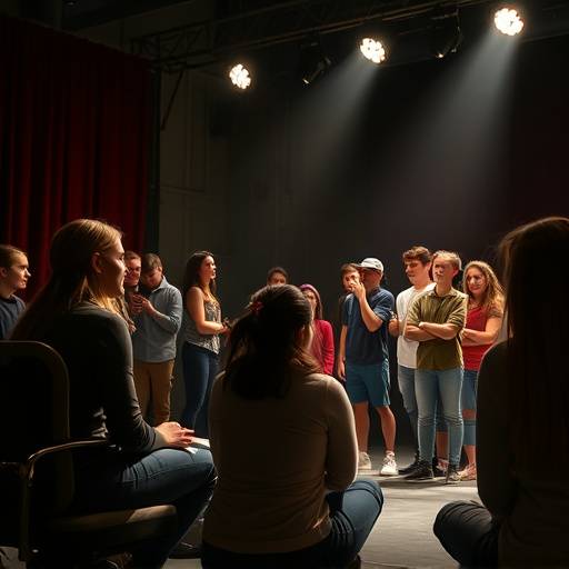 Students practicing scene work